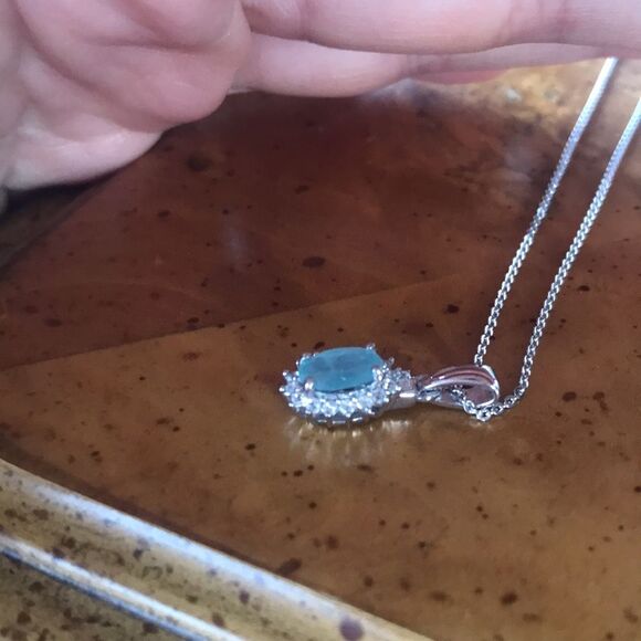 Natural Grandidierite Sterling Silver Necklace - Picture 3 of 8